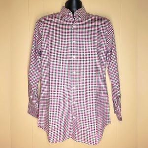 Peter Millar Men's Size Medium Pink Checkered Button Down Shirt